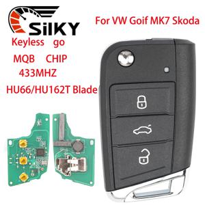 실키 자동차 원격 키 433MHz MQB48Chip for VW 좌석 골프 7 MK7 Tiguan Touran 폴로 Skoda Octavia A7 5G6959752AB/BB 6V0959752D