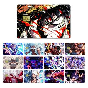 새로운 만화 애니메이션 원피스 기어 5 루피 DIY HD 무광 PVC 스티커 소형 칩 신용 카드 커버 케이스 필름 스킨 스티커 소녀 선물