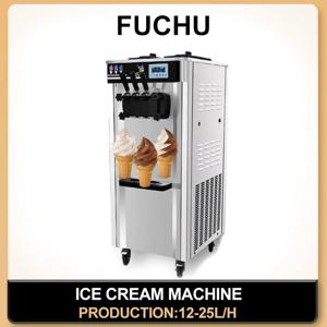 상업용 아이스크림 제조기, 18-25L/H 수율, 1700W 조리대 3가지 맛 소프트 서브 기계(25L 스테인리스 스틸 호퍼 포함)