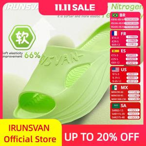 IRUNSVAN 유행 높이 증가 발 곡선 곡선 아치 지원 롤링 단일 디자인 클라우드 슬리퍼 스포츠 슬라이드