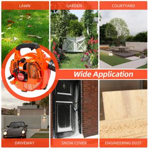 가스 구동 송풍기 2행정 엔진 25.4CC 275.45CFM 풍량 0.65L 오일 탱크 휴대용 송풍기 강력한 바람 제설기