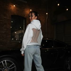 여성용 속이 비치는 메쉬 후드티 섹시한 투명 풀오버 가벼운 긴팔 스웨트셔츠 트렌디 캐주얼 스트리트웨어 룩