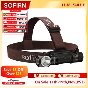 Sofirn SP40 XPL LED EDC 전조등 18650 충전식 램프 1200lm 자석 테일캡이있는 밝은 야외 낚시 토치