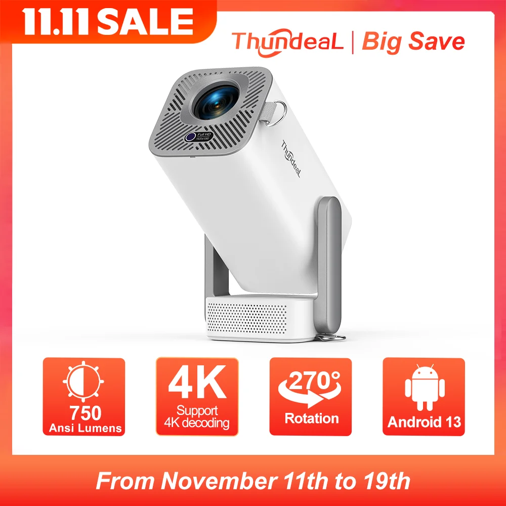 ThundeaL HD 미니 프로젝터 TD80 Pro 풀 HD 1080P 4K 비디오 WIFI 안드로이드 휴대용 프로젝터 TD80Pro 홈 시어터 시네마 PK TD80W