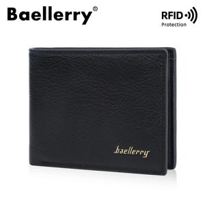Baellerry 클래식 짧은 정품 가죽 남성용 지갑 패션 동전 주머니 카드 홀더 남성용 지갑 단순 품질