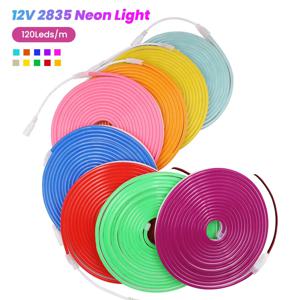 12V 24V LED 네온 라이트 스트립 방수 네온 사인 6X12mm 실리콘 로프 조명 DC 플러그/2pin 와이어와 유연한 램프 장식