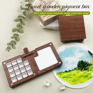 SeamiArt 15 그리드 여행 나무 안료 그림 상자 팔레트 수채화 오일 아크릴 페인트 미술 용품에 대 한 15pcs 팬