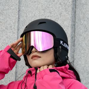 KAROS 스키 고글 자기 안개 방지 렌즈 스키 안경 더블 레이어 편광 UV400 스노우 보드 고글 남성 여성 겨울 스포츠