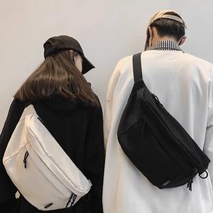 캐주얼 크로스바디 백 대용량 스트리트 스타일 남녀 공용 학생용 허리 가방 싱글 숄더백 트렌디 브랜드 백팩