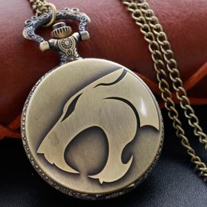 청동 표범 영웅 석영 주머니 시계 빈티지 Steampunk 목걸이 남성과 여성을위한 로마 디지털 다이얼 Xh3011