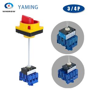 익스텐션 폴 아이솔레이터 스위치 패드 잠금 패널 포함 YMD11-B 시리즈, DIN 레일 마운트, 3/4P 온 오프 로터리 캠 선택기 교체 LW30
