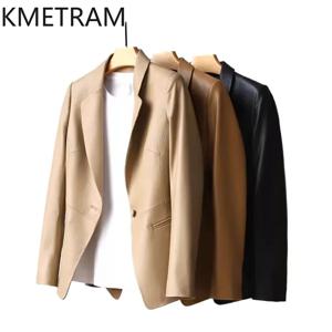 100% 양피 자켓 여성 럭셔리 패션 정품 가죽 짧은 정장 재킷 여성 2025 봄 숙녀 의류 косуха женская