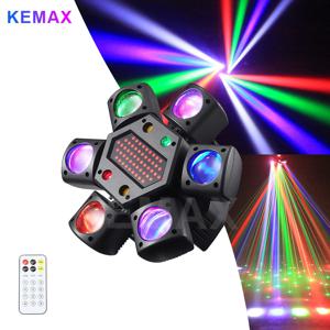 80W 디스코 파티 조명 6암 미니 빔 무빙 헤드 스트로브 효과 조명 리모컨 DMX512 컨트롤 DJ 모바일 무대 조명 (클럽/웨딩용)