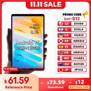Teclast M50 미니 태블릿 안드로이드 15 OS 8.7인치 디스플레이 90Hz 리프레시율 Unisoc T606 옥타코어 4+8GB RAM 128GB ROM 5100mAh 배터리 Wifi5