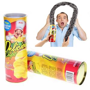 재미 있은 장난 감자 칩은 뱀 장난감을 점프 할 수 있습니다 거미 공포 상자 개그 만우절 할로윈 파티 소품 트릭 재미있는 농담 장난감 선물