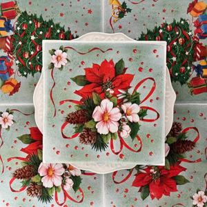 10/20pcs 33*33cm 2-Ply 크리스마스 트리 인쇄 냅킨 크리스마스 화환 파티 장식 종이 다채로운 종이 Placemats