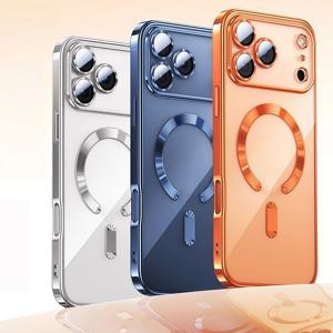 카메라 보호 클리어 럭셔리 도금 커버 소프트 TPU 드롭 보호 자석 폰 케이스 아이폰17프로 맥스/17프로/에어/17용