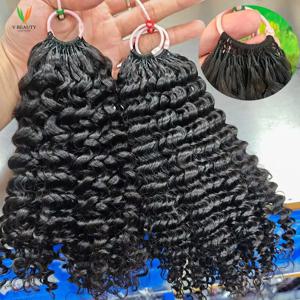 미리 분리된 깃털 크로셰 인모 번들 제리 킹키 컬리 딥 웨이브 헤어 미라클 노트 브레이딩 헤어 (여성용)