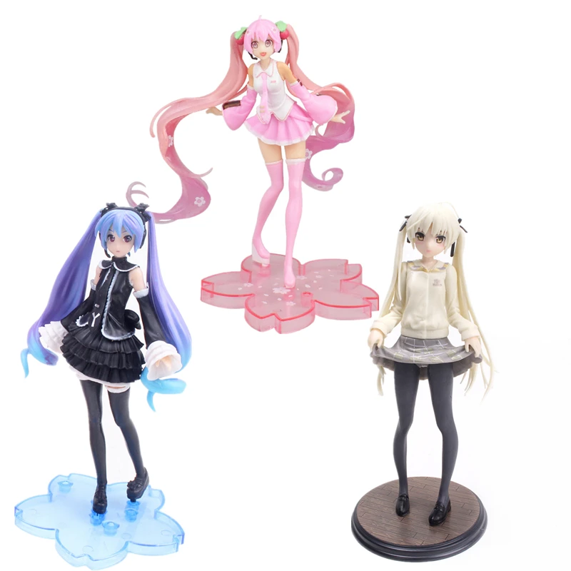 하츠네 미쿠 애니메이션 인형 핑크 사쿠라 하츠네 PVC 액션 인형 소노코 토끼 돔 소녀를 들고 아름다운 소녀 모델 컬렉션 장난감