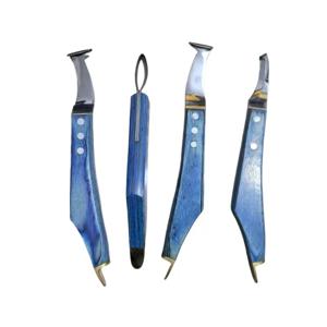 말굽 칼 소와 양 발굽 트리머 스테인레스 스틸 왼쪽 및 오른손 디자인 나무 손잡이로 말굽 절단