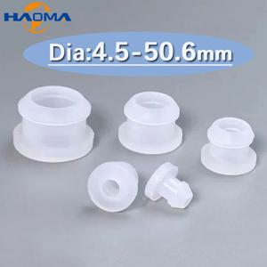 4.5mm-50.6mm 투명 구멍 플러그 원형 실리콘 고무 스냅 온 그로멧 구멍 플러그 엔드 캡 마개 와이어 케이블 보호 부시