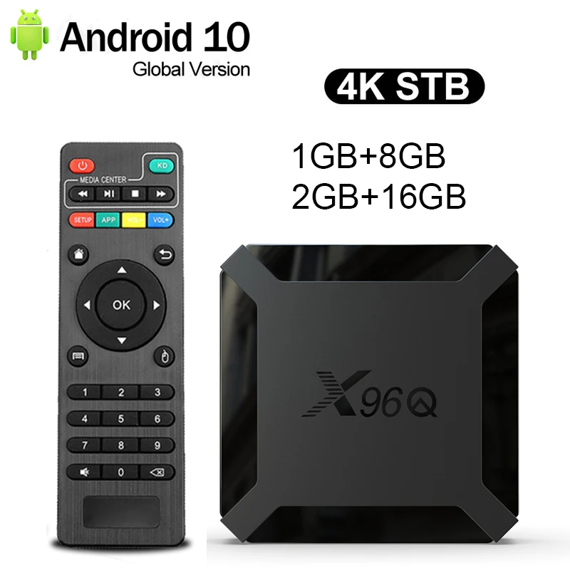 Hot X96Q 안드로이드 10.0 고속 스마트 TV 박스 2GB 16GB Allwinner H313 쿼드 코어 4K VS X96 미니 셋톱 박스 빠른 배송