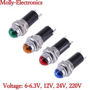 1PC 전원 신호 램프 표시 등 6.3V 12V 24V 220V 다이아몬드 헤드 램프는 전구 증폭기 부품으로 구성됩니다 DIY 오디오 HIFI