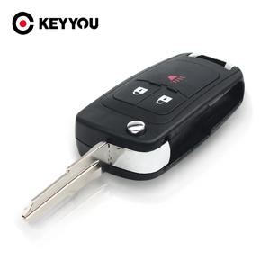 KEYYOU Chevrolet Spark 용 교체 플립 2012 2013 2014 2015 2016 3 버튼 원격 자동차 키 쉘 케이스 Fob