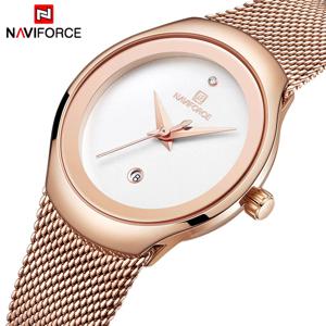 NAVIFORCE 시계 여성 패션 드레스 쿼츠 시계 레이디 스테인레스 스틸 방수 손목 시계 간단한 소녀 시계 Relogio Feminino
