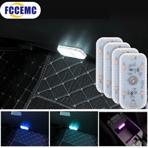 LED 터치 라이트 미니 무선 자동차 인테리어 조명 자동 지붕 천장 독서 램프 트렁크 보관함 USB 충전