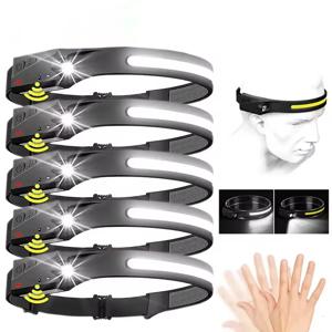 230 ° 밝은 빔 헤드 램프, LED 센서 헤드 램프, 내장 배터리, USB 충전식 헤드 손전등, 야외 캠핑 낚시 헤드라이트