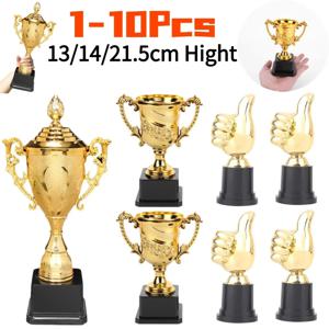 1-10Pcs 엄지 손가락 트로피 플라스틱 골드 트로피 격려 홈 데스크탑 장식을위한 미니 승리 트로피 상 상금