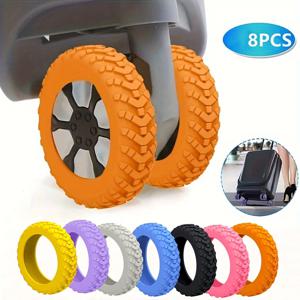 8pcs 실리콘 수하물 휠 커버 가방 캐스터 보호대 소음 감소 트롤리 박스 캐스터 커버 여행 수하물 액세서리
