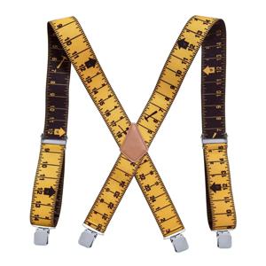 남성용 헤비 듀티 멜빵 작업 5cm 와이드 X 백 4 강력한 클립 테이프 측정 패턴 눈금자 서스펜더 바지 교정기 스트랩 벨트
