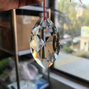 1pc 명확한 크리스탈 말 눈 매달려 펜 던 트 유리 굴절 프리즘 태양 포 수 샹들리에 부품 커튼 웨딩 장식