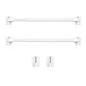 2 조각 조정 가능한 커튼 막대 텔레스코픽 창 찬장 스틱 옷장 브래킷 폴 가정용 드릴 막대없이