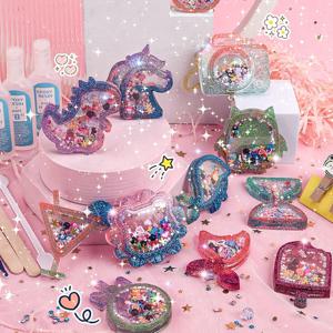어린이 DIY 크리스탈 접착제 열쇠 고리 아트 공예 세트 소녀 생일 선물