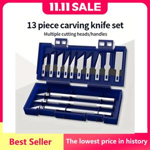 13pcs 금속 조각 칼 펜 아트 인감 절단 수동 조합 종이 절단 미끄럼 방지 가제트 DIY 정밀 수리 도구