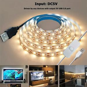 5V 2835 LED 스트립 조명은 TV 백라이트 홈 캐비닛 장식 조명에 대 한 흰색/따뜻한 흰색 유연한 LED 조명을 붙여 넣거나 절단할 수 있습니다