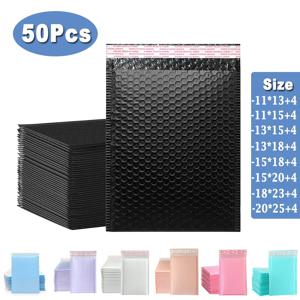 50PCS 버블 메일러 버블 봉투 가방 방수 셀프 씰 특급 배송 봉투 포장 가방 블랙, 블루, 핑크, 퍼플