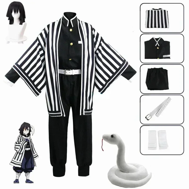 애니메이션 Kimetsu No Yaiba Iguro Obanai 기모노 유니폼 애니메이션 Pruik Cosplay Kostuum Halloween Feest