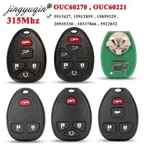Jingyuqin 315Mhz OUC60270 5/6 버튼 Buick Chevrolet Cadillac GMC Saturn 용 원격 제어 열쇠가없는 항목 자동차 열쇠 고리