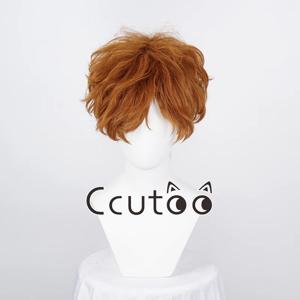 Anime Panty and Stocking with Garterbelt Burifu 코스프레 가발 30cm 짧은 오렌지 곱슬 머리 내열성 합성 짧은 가발