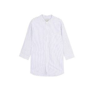 남성 7부 코튼린넨 루즈핏 헨리넥 스트라이프 셔츠(T202SH210P)