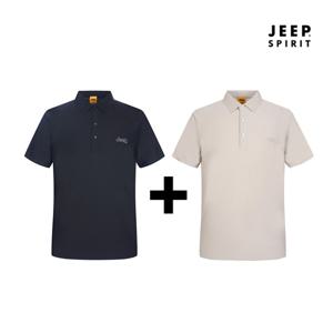 JEEP SPIRIT 쿨링 남성 폴로 반팔 카라티셔츠 2종세트