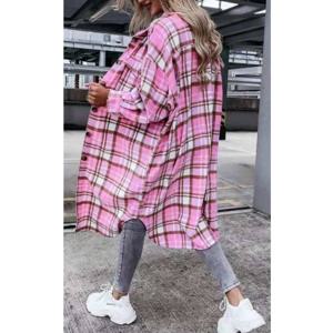 F006110_루즈핏 체크롱남방 가디건 롱셔츠 남방 롱남방 자켓 레이어드 코트 롱가디건