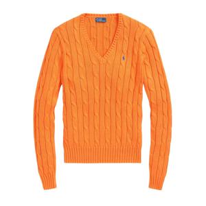 25SS 포니 자수 케이블 니트 오렌지 211891641 008