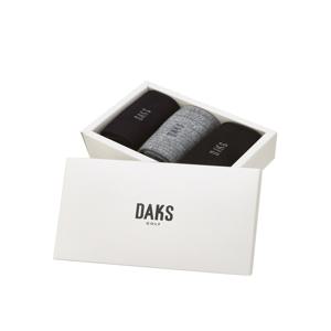 닥스 골프 [[25FW]] DGSS5F901BK [ONLINE EXCLUSIVE] 블랙 변형 골조직 3족 양말 세트