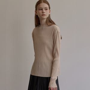 Boat neck crease top - Yellow beige [BE24FATP003BE-]