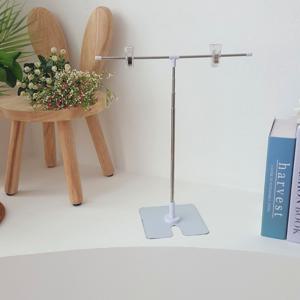 T자형 4단 높이조절 포스터 스탠드 POP 배너 광고 디스플레이 집게 걸이 거치대